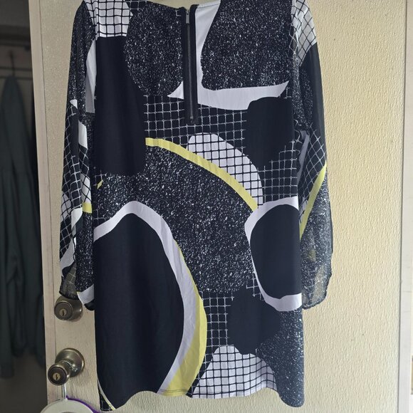 Alfani Woman Multi Color Sequin Blouse with Sheer Flowy Sleeves - Picture 1 of 6